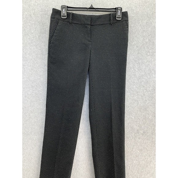 Ann Taylor Women's Pants Micro Black White Polka Dot Size 0 Straight Leg - Picture 9 of 10